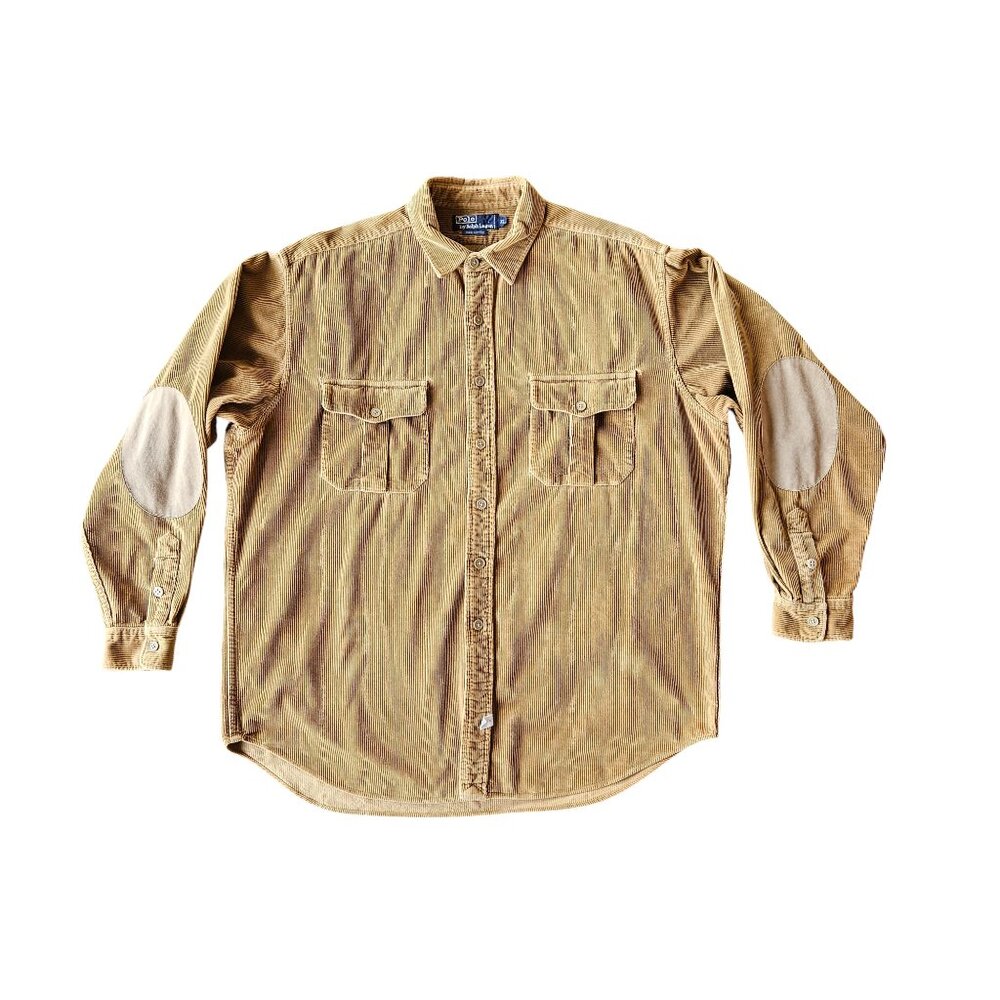 Vintage Polo Ralph Lauren Brown Corduroy Button Up Long Sleeve - Men's XL